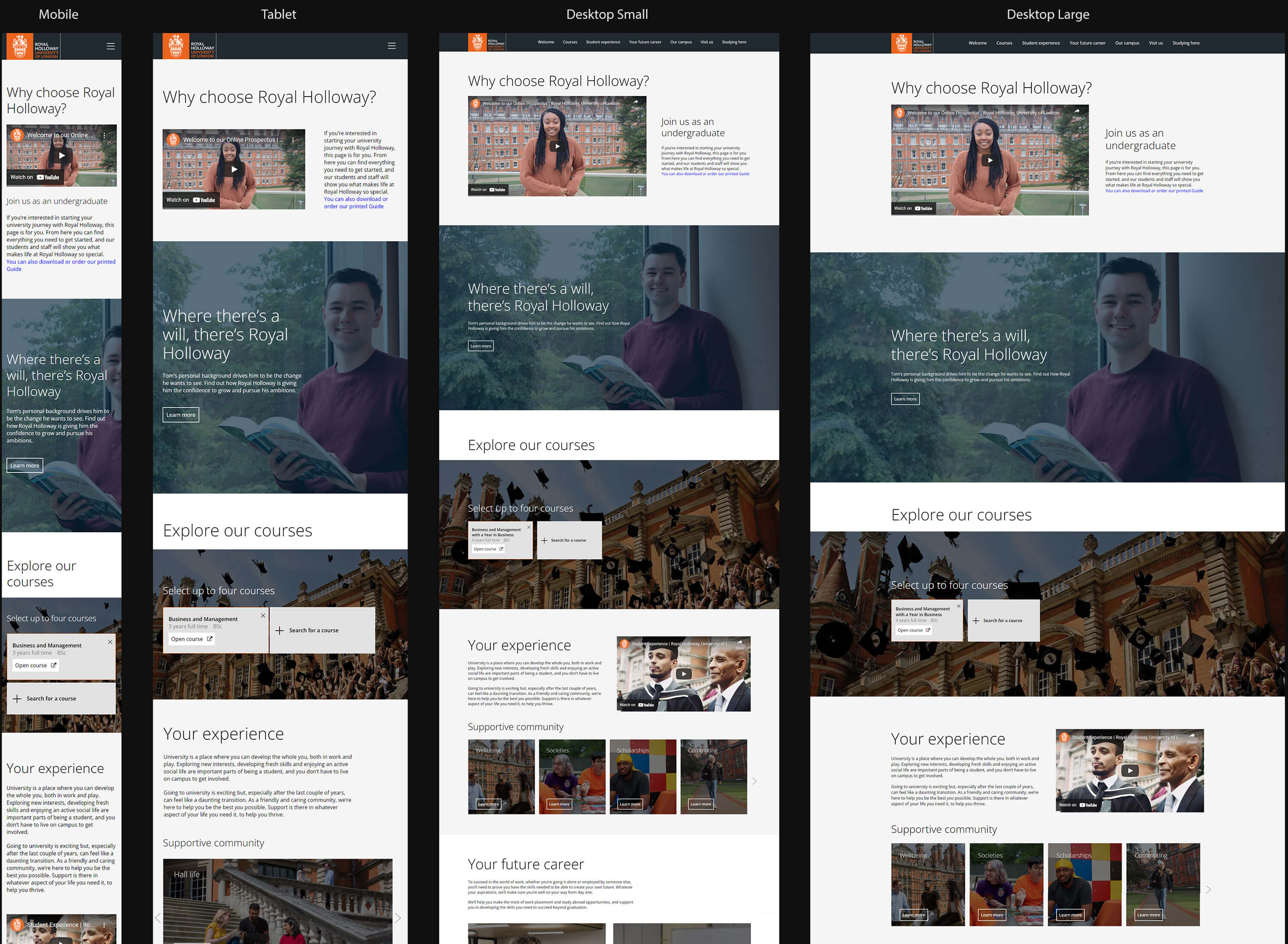 Online Prospectus Responsive Screens