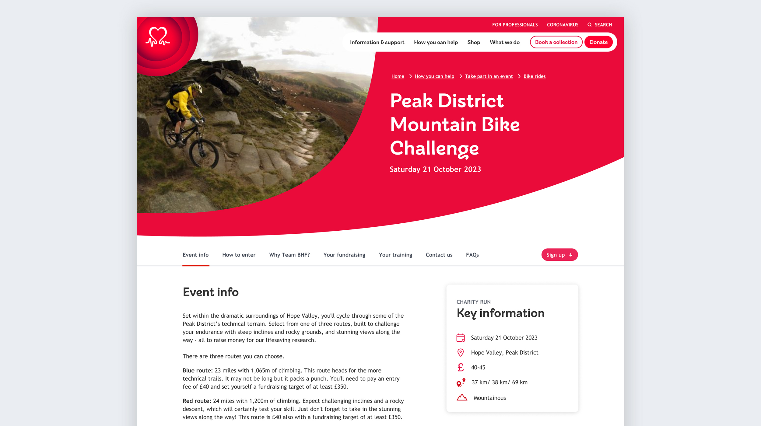 Peak District Event Mockup